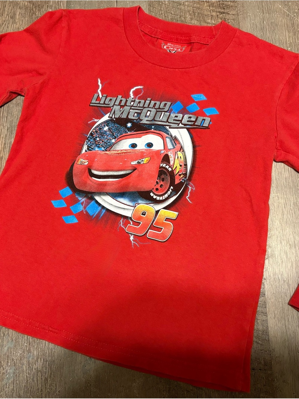 Original Release Disney Lightning McQueen Graphic Tee - Red with Blue Accents